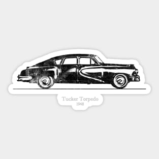 Tucker Torpedo 1948 - Black and White Watercolor Sticker